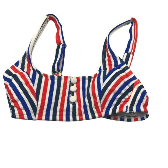 Xhilaration Junior's Size Small 0-2 Swim Top Red, White, Blue Stripe New - Picture 1 of 15